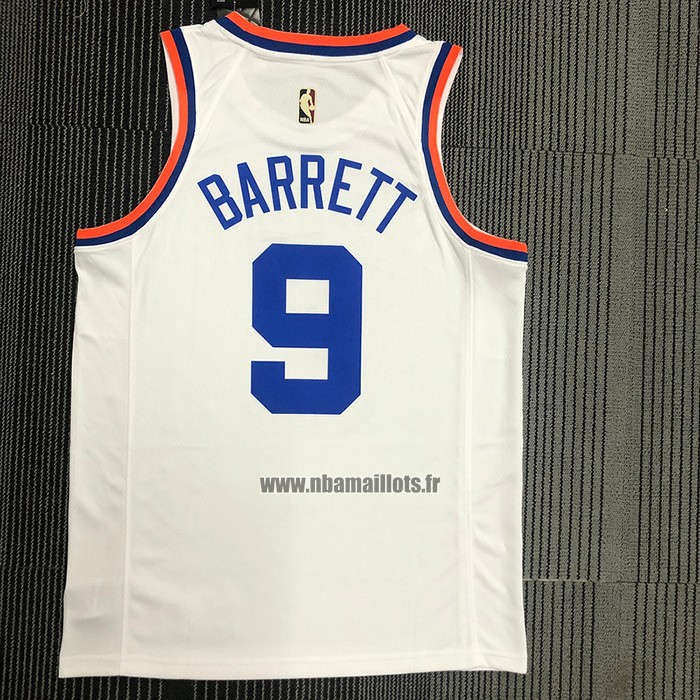 Maillot New York Knicks Rj Barrett NO 9 75th Anniversary Blanc